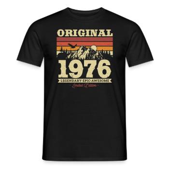 Vintage 1976 Birthday Gift - Men's T-Shirt - black - Front - AI Model Male 178 light (178cm)