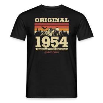 Vintage 1954 Cadeau d’anniversaire - T-shirt homme - noir - Devant - AI Model Male 178 light (178cm)