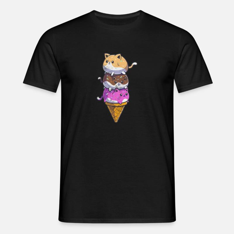 Eiscreme - Männer T-Shirt - Schwarz