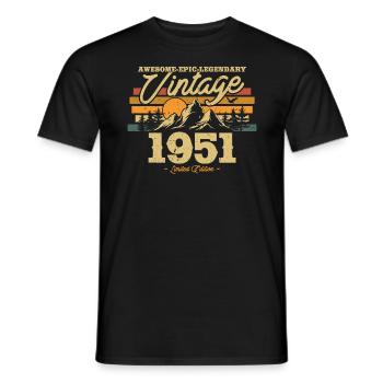 1951 Nostalgie Geburtstagsgeschenk - Männer T-Shirt - Schwarz - Vorne - AI Model Male 178 light (178cm)
