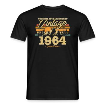 Vintage 1964 Birthday Gift - Men's T-Shirt - black - Front - AI Model Male 178 light (178cm)