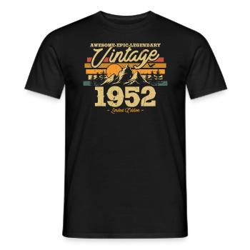 Birthday present born in 1952 71/72 years - Men's T-Shirt - black - Front - AI Model Male 178 light (178cm)