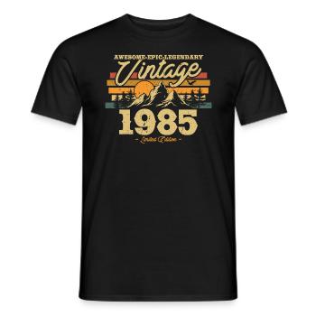 Cadeau 1985 Millésime 38/39 Années - T-shirt homme - noir - Devant - AI Model Male 178 light (178cm)