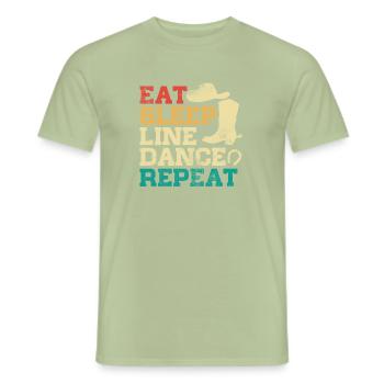 Line Dance - Men's T-Shirt - sage - Front - AI Model Male 178 light (178cm)