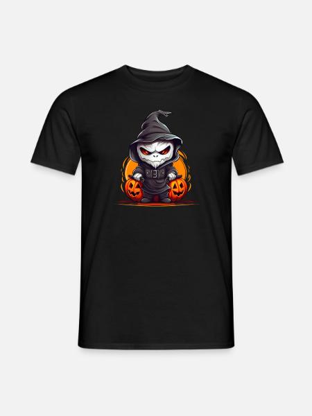 Halloween ghost face with cowl - Men's T-Shirt - black