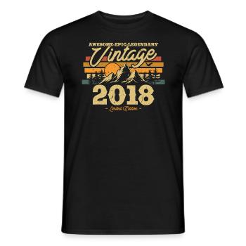 Vintage Geschenk 2018 für 5-6 Jahre - Männer T-Shirt - Schwarz - Vorne - AI Model Male 178 light (178cm)