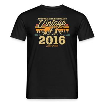 Vintage gift 2016 for 7/8 years - Men's T-Shirt - black - Front - AI Model Male 178 light (178cm)