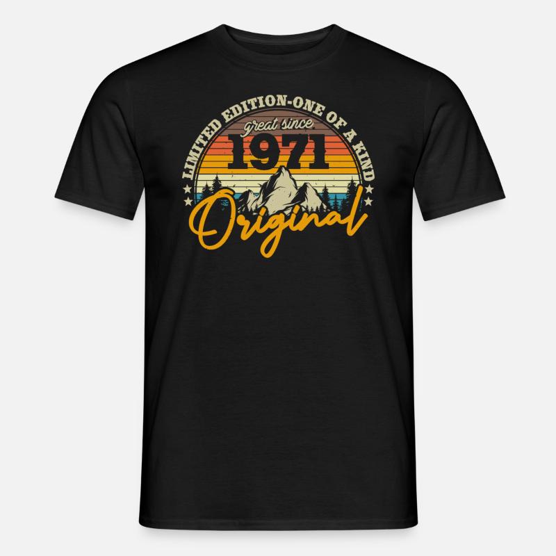 Vintage 1971 Geburtstagsgeschenk - Männer T-Shirt - Schwarz