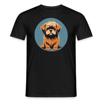 Lhasa apso Hundeporträt Bild - Männer T-Shirt - Schwarz - Vorne - AI Model Male 178 light (178cm)