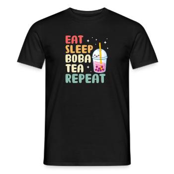 Thé à bulles - T-shirt homme - noir - Devant - AI Model Male 178 light (178cm)