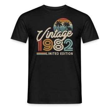Don 1982 Millésime 41/42 ans - T-shirt homme - noir - Devant - AI Model Male 178 light (178cm)