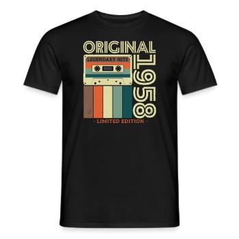 Birthday Gift 1958 | 65/66 years - Men's T-Shirt - black - Front - AI Model Male 178 light (178cm)