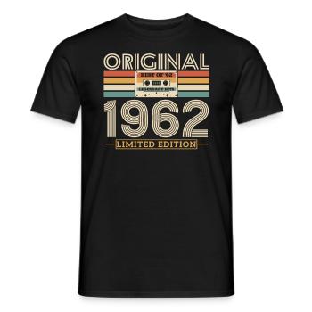 Birthday present born 1962 - 61-62 years - Men's T-Shirt - black - Front - AI Model Male 178 light (178cm)