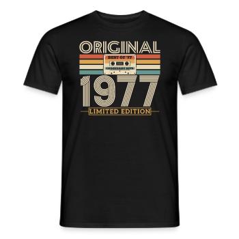 Gift 46-47 years: Best of 1977 - Men's T-Shirt - black - Front - AI Model Male 178 light (178cm)
