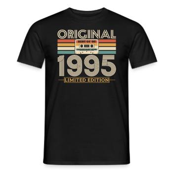 Vintage Birthday Gift 1995 - Men's T-Shirt - black - Front - AI Model Male 178 light (178cm)