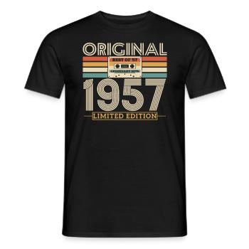 1957 Cadeau d’anniversaire Vintage - T-shirt homme - noir - Devant - AI Model Male 178 light (178cm)
