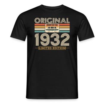 Birthday Gift 1932 Original Vintage - Men's T-Shirt - black - Front - AI Model Male 178 light (178cm)