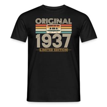 Birthday Gift 1937 Vintage Original 86-87 - Men's T-Shirt - black - Front - AI Model Male 178 light (178cm)