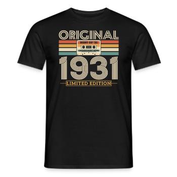 1931 Birthday present - Men's T-Shirt - black - Front - AI Model Male 178 light (178cm)