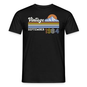 Septembre Millésime 1984 39ème Anniversaire Millésime - T-shirt homme - noir - Devant - AI Model Male 178 light (178cm)