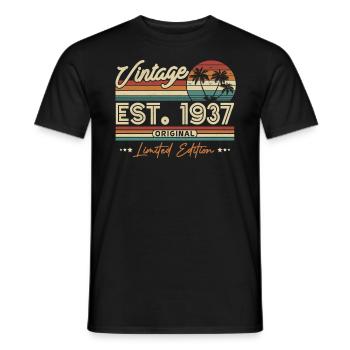 1937 Birthday present - Men's T-Shirt - black - Front - AI Model Male 178 light (178cm)