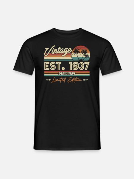 1937 Birthday present - Men's T-Shirt - black