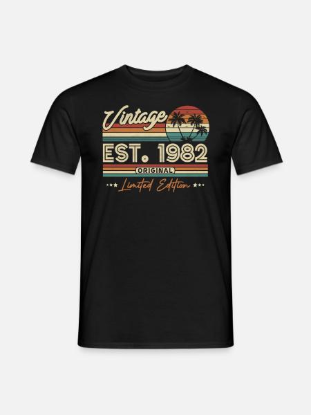 1982 Anniversaire du millésime - T-shirt homme - noir