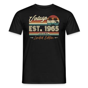 Nostalgic 1965 birthday year - Men's T-Shirt - black - Front - AI Model Male 178 light (178cm)