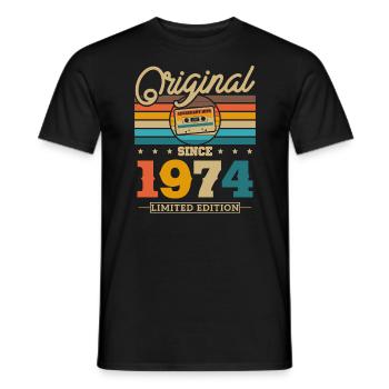 Original 1974 Geburtstag Vintage - Männer T-Shirt - Schwarz - Vorne - AI Model Male 178 light (178cm)