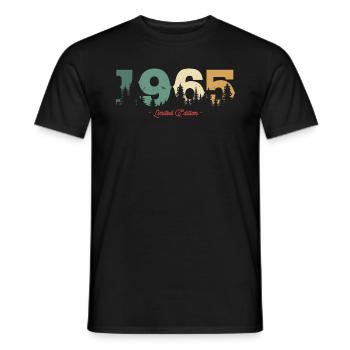 Vintage Nature Birthday Gift 1965 - Men's T-Shirt - black - Front - AI Model Male 178 light (178cm)