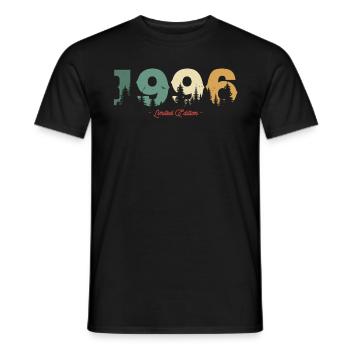 Vintage Nature Birthday Gift 1996 - Men's T-Shirt - black - Front - AI Model Male 178 light (178cm)