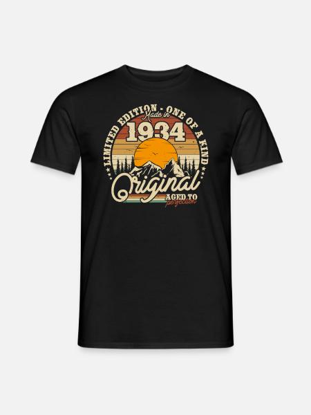 1934 Birthday Anniversary Present - Men's T-Shirt - black