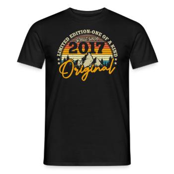 Nostalgic Gift 2017 6/7 Birthday - Men's T-Shirt - black - Front - AI Model Male 178 light (178cm)