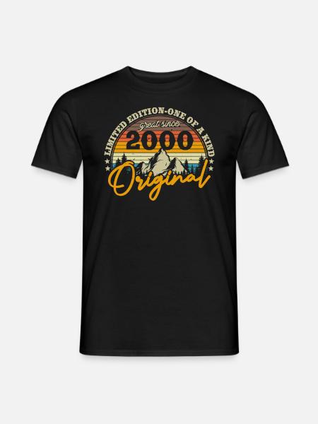 Jahrgang 2000 Geschenkidee - Männer T-Shirt - Schwarz
