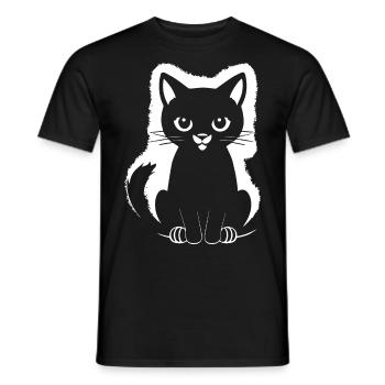 Funny Cat Silhouette Cheeky Fun Cats - Men's T-Shirt - black - Front - AI Model Male 178 light (178cm)