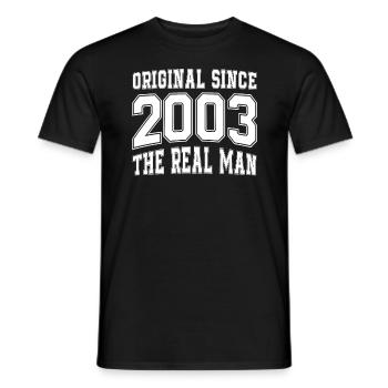 Un vrai original depuis 2003, année parfaitement drôle - T-shirt homme - noir - Devant - AI Model Male 178 light (178cm)