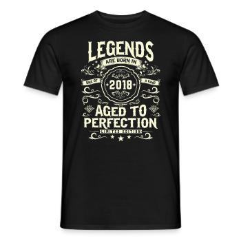 Vintage 2018 - A legendary year of birth - Men's T-Shirt - black - Front - AI Model Male 178 light (178cm)