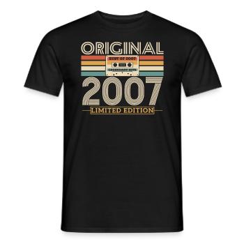 Born in 2007 - Men's T-Shirt - black - Front - AI Model Male 178 light (178cm)