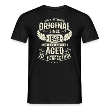 Millésime légendaire 1943 - T-shirt homme - noir - Devant - AI Model Male 178 light (178cm)