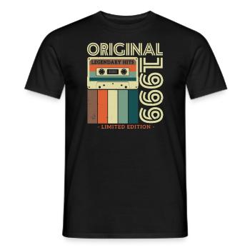 Chemise rétro vintage 1999 - T-shirt homme - noir - Devant - AI Model Male 178 light (178cm)