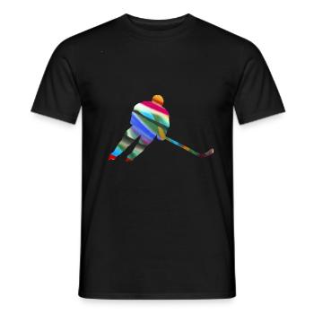 Eiskockey, Hockey, Graffi, bunt - Men's T-Shirt - black - Front - AI Model Male 178 light (178cm)