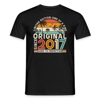 2017 Retro Birthday - Men's T-Shirt - black - Front - AI Model Male 178 light (178cm)