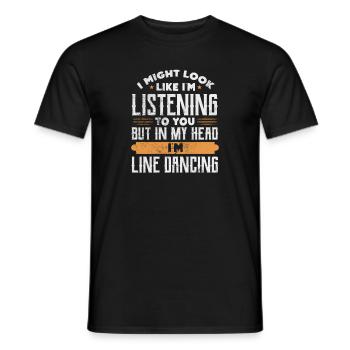 Danse en ligne - T-shirt homme - noir - Devant - AI Model Male 178 light (178cm)