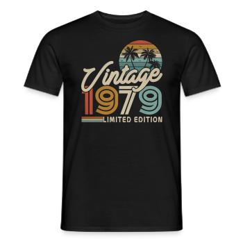 Millésime légendaire 1979 - T-shirt homme - noir - Devant - AI Model Male 178 light (178cm)
