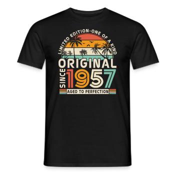 1957 Chemise d’anniversaire vintage - T-shirt homme - noir - Devant - AI Model Male 178 light (178cm)