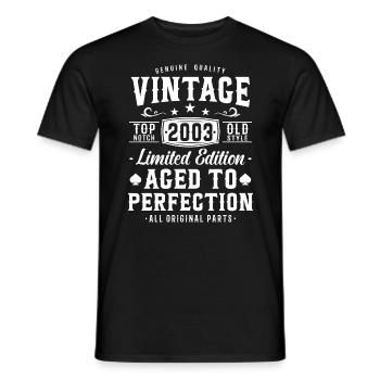 Vintage 2003 Birthday Joy - Men's T-Shirt - black - Front - AI Model Male 178 light (178cm)