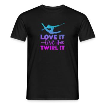 Baton Twirling - Men's T-Shirt - black - Front - AI Model Male 178 light (178cm)
