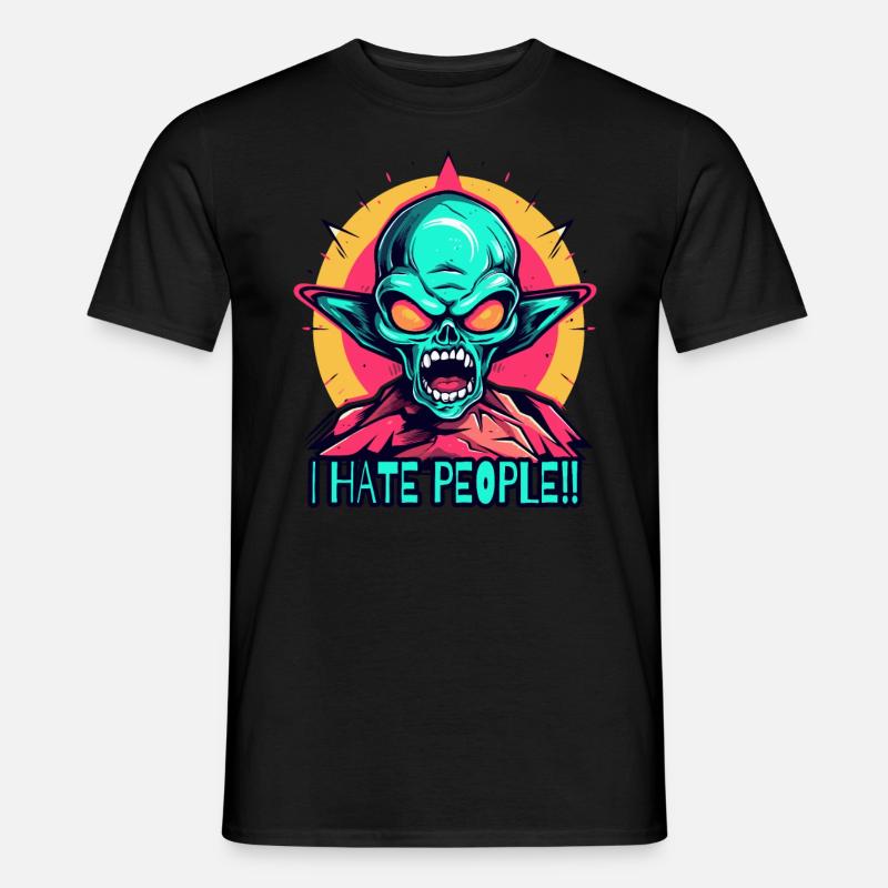 Ein wütendes grünes Alien - Männer T-Shirt - Schwarz