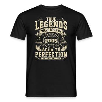 Legenden seit 2005 - Männer T-Shirt - Schwarz - Vorne - AI Model Male 178 light (178cm)