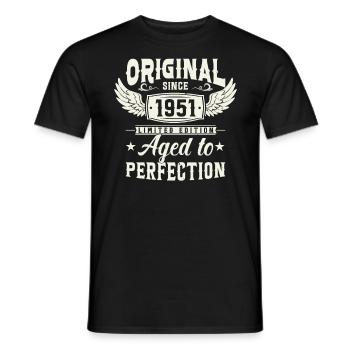 Vintage 1951 Cadeau d’anniversaire - T-shirt homme - noir - Devant - AI Model Male 178 light (178cm)